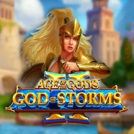 Age Of The Gods: God Of Storms 2 slot logo by Playtech at Casinia Casino