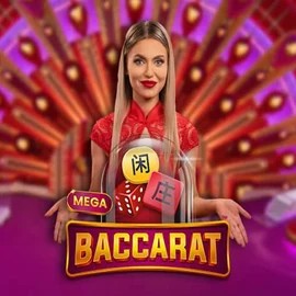 Mega Baccarat logo by Pragmatic Play at Casinia Casino