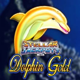 Dolphin Gold with Stellar Jackpots slot logo by Lightning Box Game at Casinia Casino