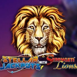 Official Jackpots logo: Stellar Jackpots with Serengeti Lions by Lightning Box Game at Casinia Casino